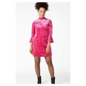 PINK CRUSH VELVET DRESS